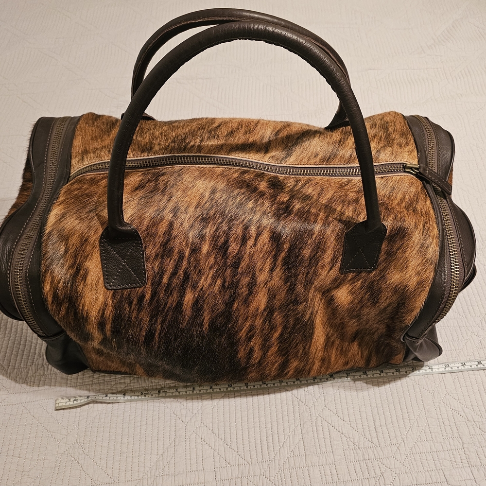 Stylish Leather HAIR ON Tan Men's Bag